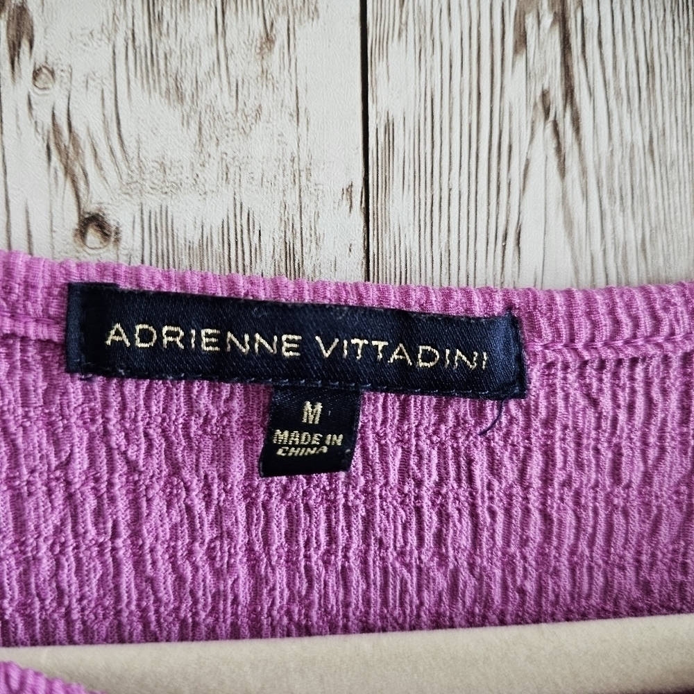 Women's Adrienne Vittadini Purple Textured Puff Sleeve Blouse Size M - Picture 6 of 8